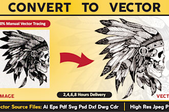 I will do vector tracing, replicate, logo to vector, image to vector in 3 hours